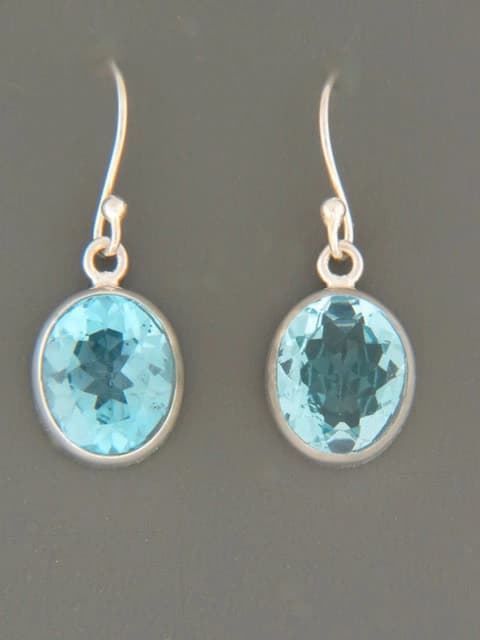Blue Topaz Earrings - Sterling Silver