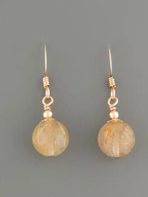 Rutile Quartz Earrings - 14ct Gold Filled