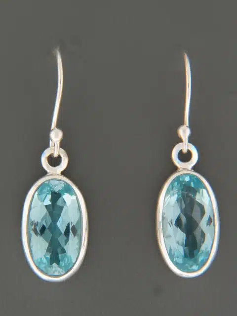 Blue Topaz Earrings - Sterling Silver