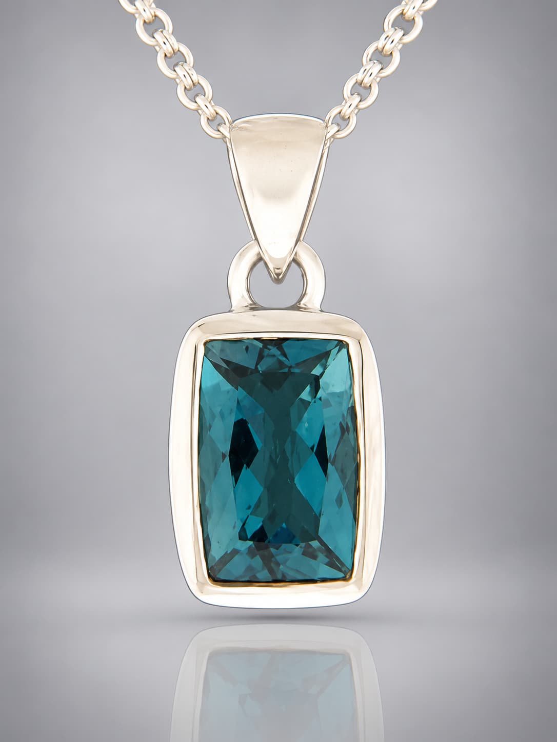 London blue topaz pendant sterling silver
