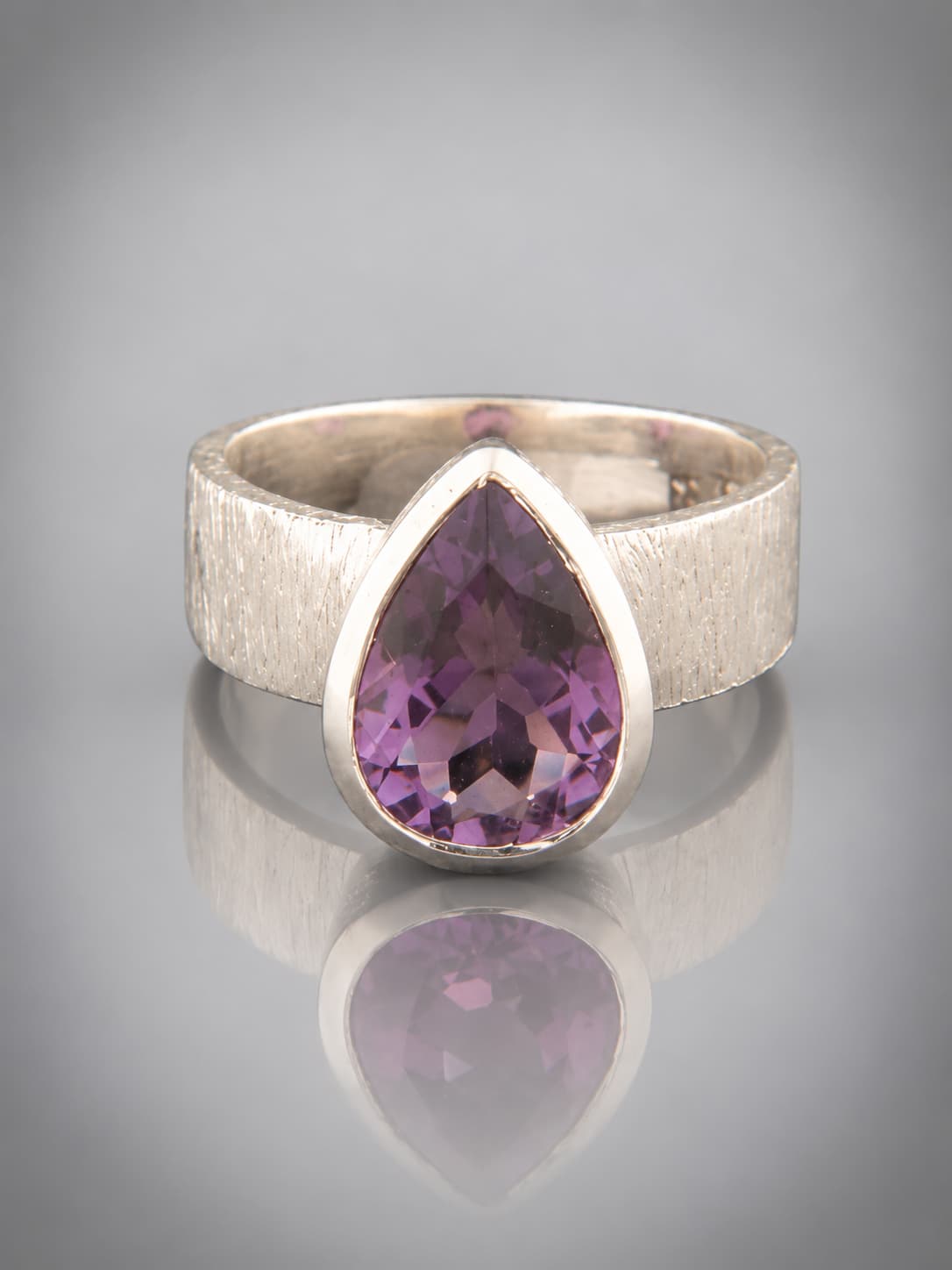 Amethyst Ring - Sterling Silver