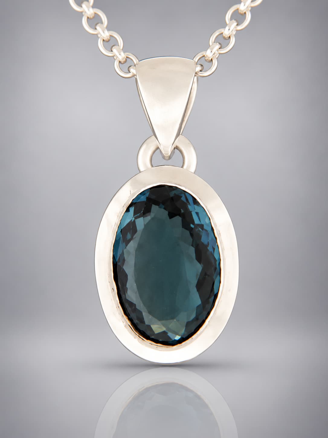 London blue topaz pendant sterling silver