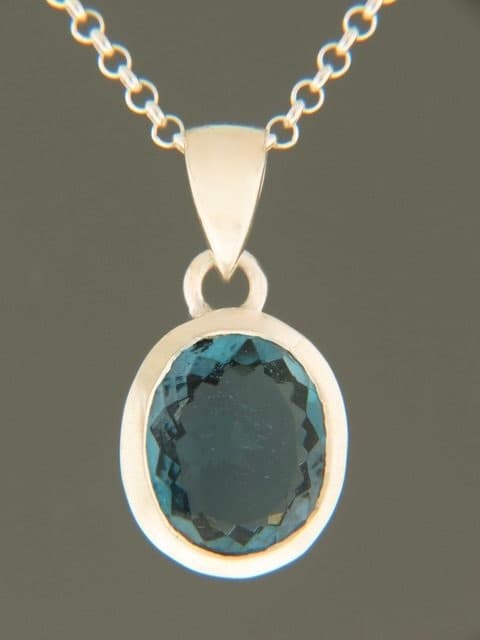London Blue Topaz Pendant - Sterling Silver