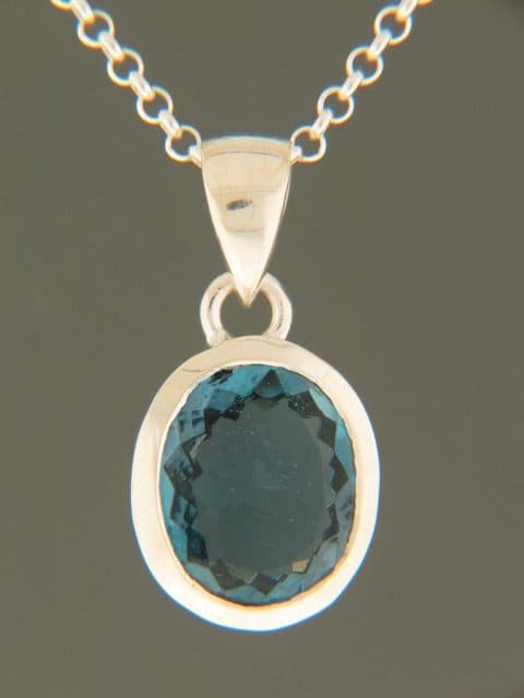 London Blue Topaz Pendant - Sterling Silver