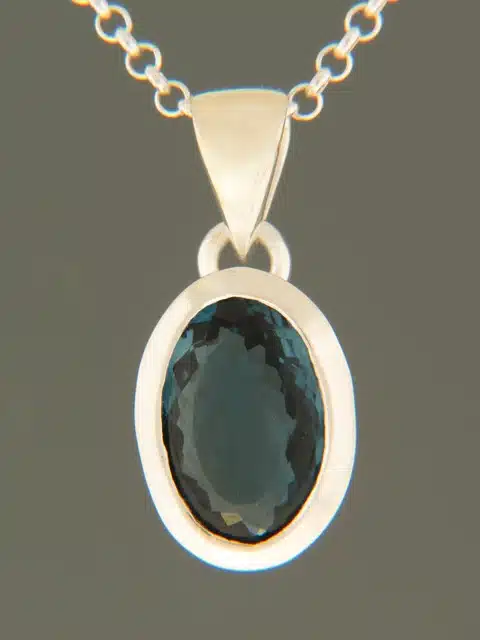 London Blue Topaz Pendant - Sterling Silver