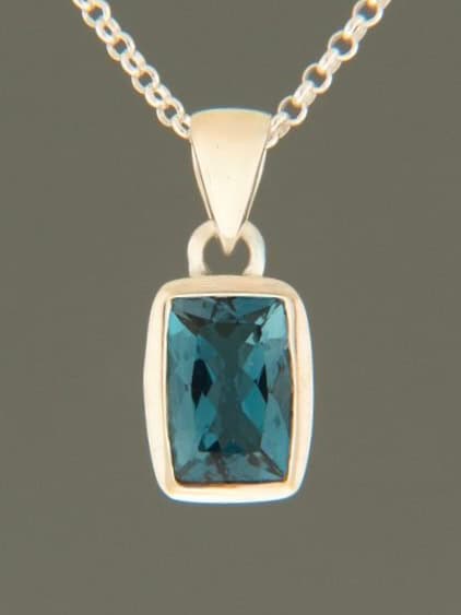 London Blue Topaz Pendant - Sterling Silver