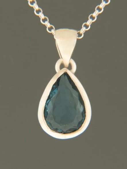 London Blue Topaz Pendant - Sterling Silver