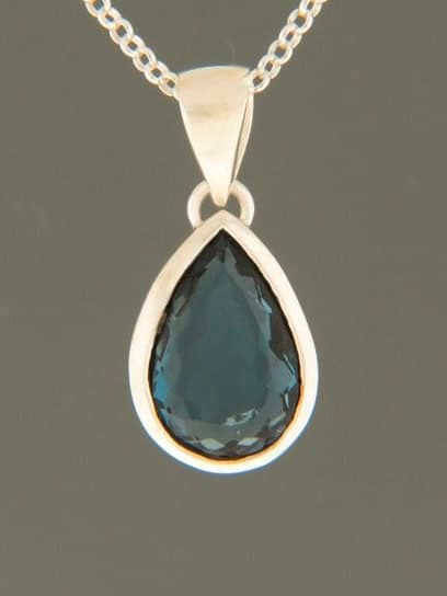London Blue Topaz Pendant - Sterling Silver