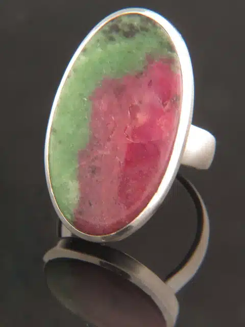 Ruby & Zoisite Ring - Sterling Silver