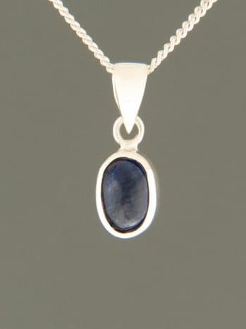 Sapphire Pendant - Sterling Silver