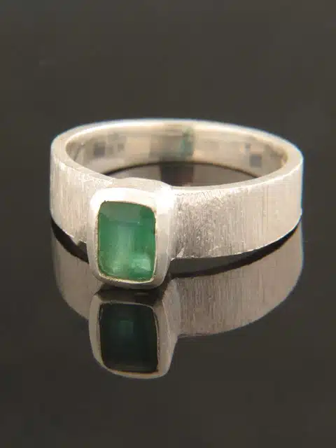 Emerald Ring - Sterling Silver