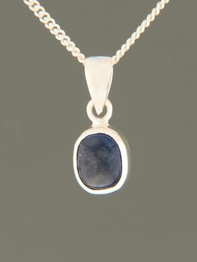 Sapphire Pendant - Sterling Silver