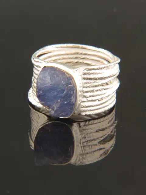 Raw Tanzanite Ring - Sterling Silver