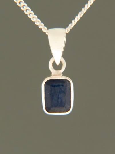 Sapphire Pendant - Sterling Silver