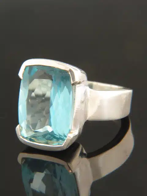 Blue Topaz Ring - Sterling Silver