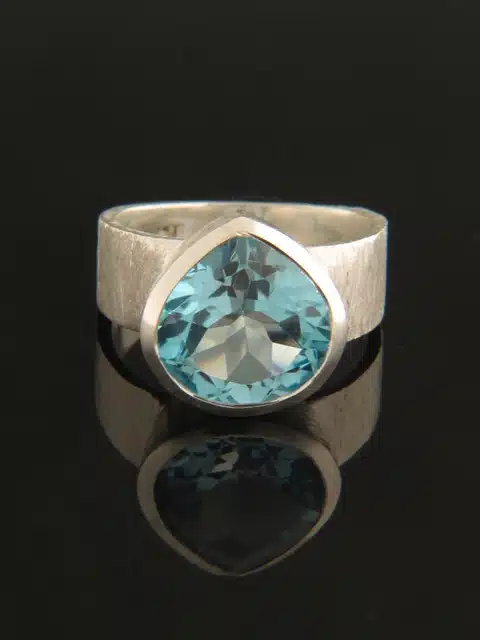 Blue Topaz Ring - Sterling Silver