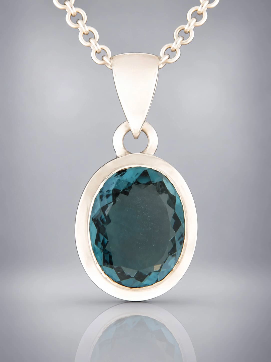 London blue topaz pendant sterling silver