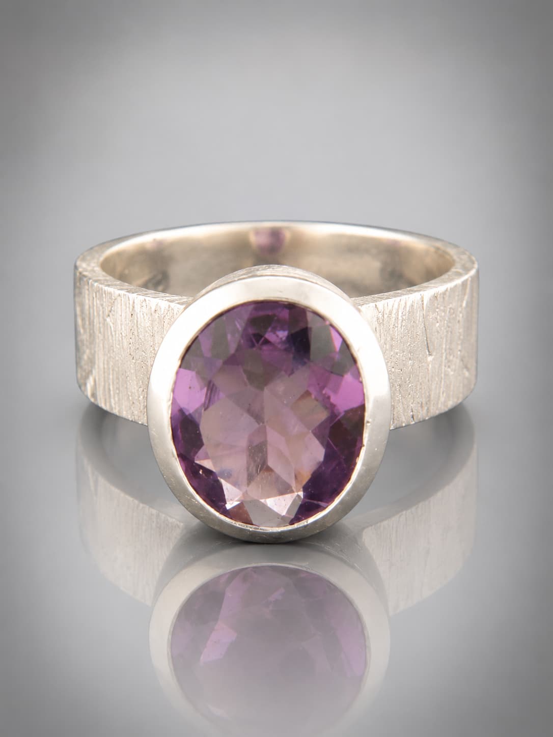 Amethyst Ring - Sterling Silver