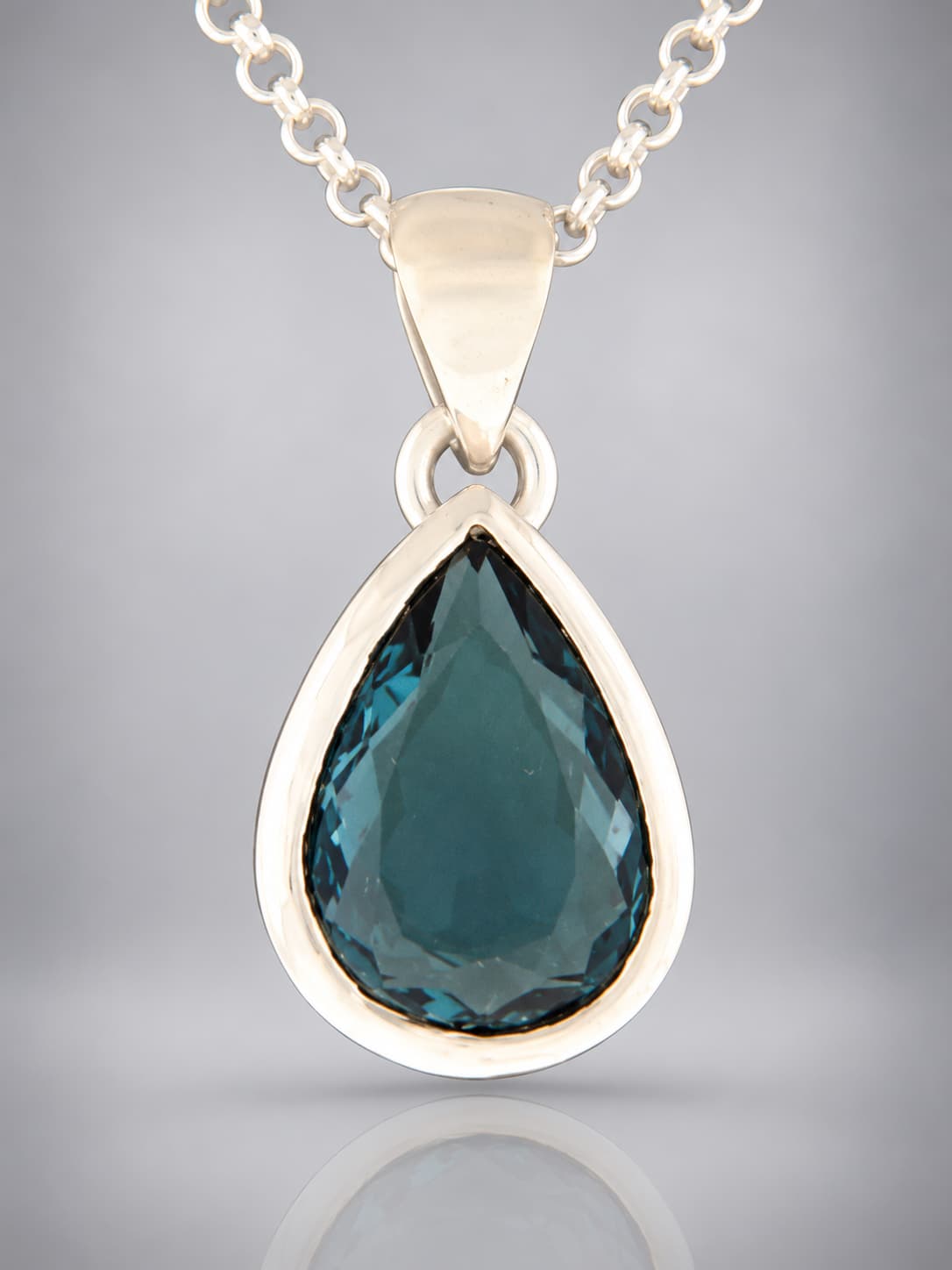 London blue topaz pendant sterling silver