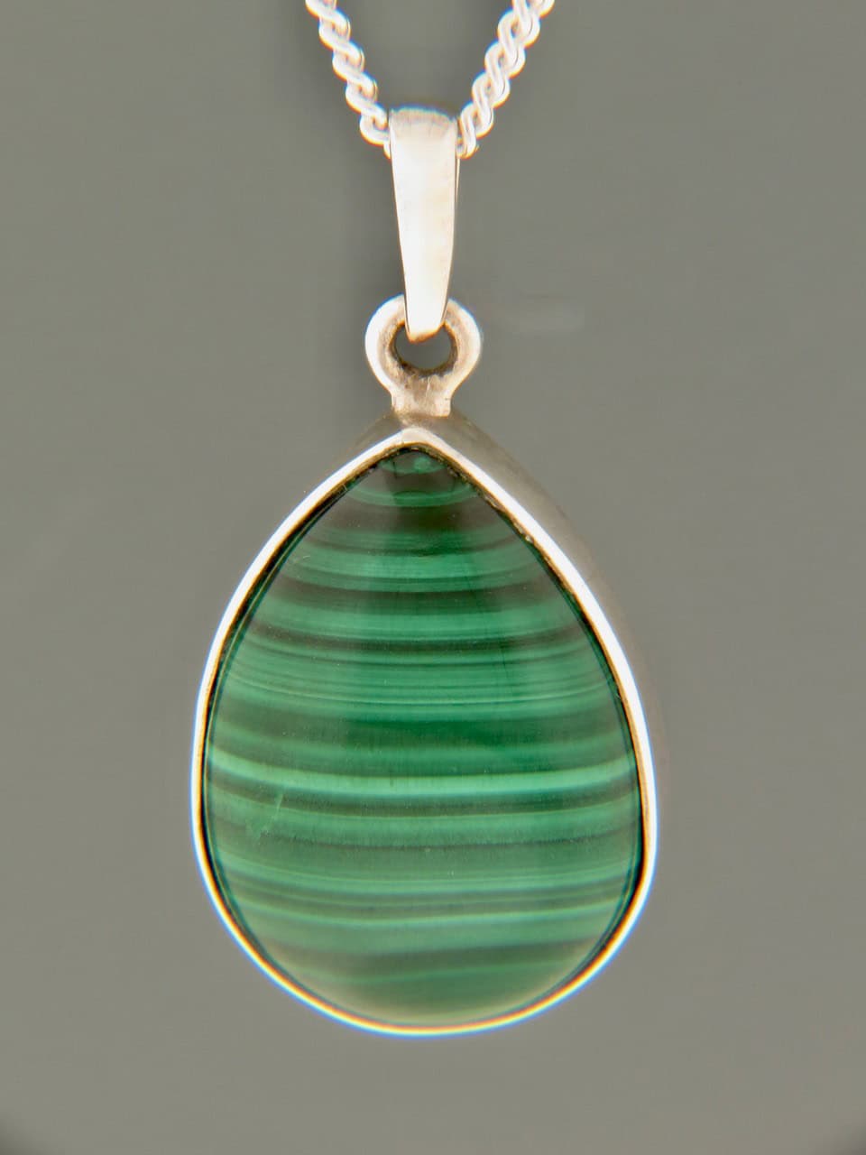 Malachite Pendant - Sterling Silver