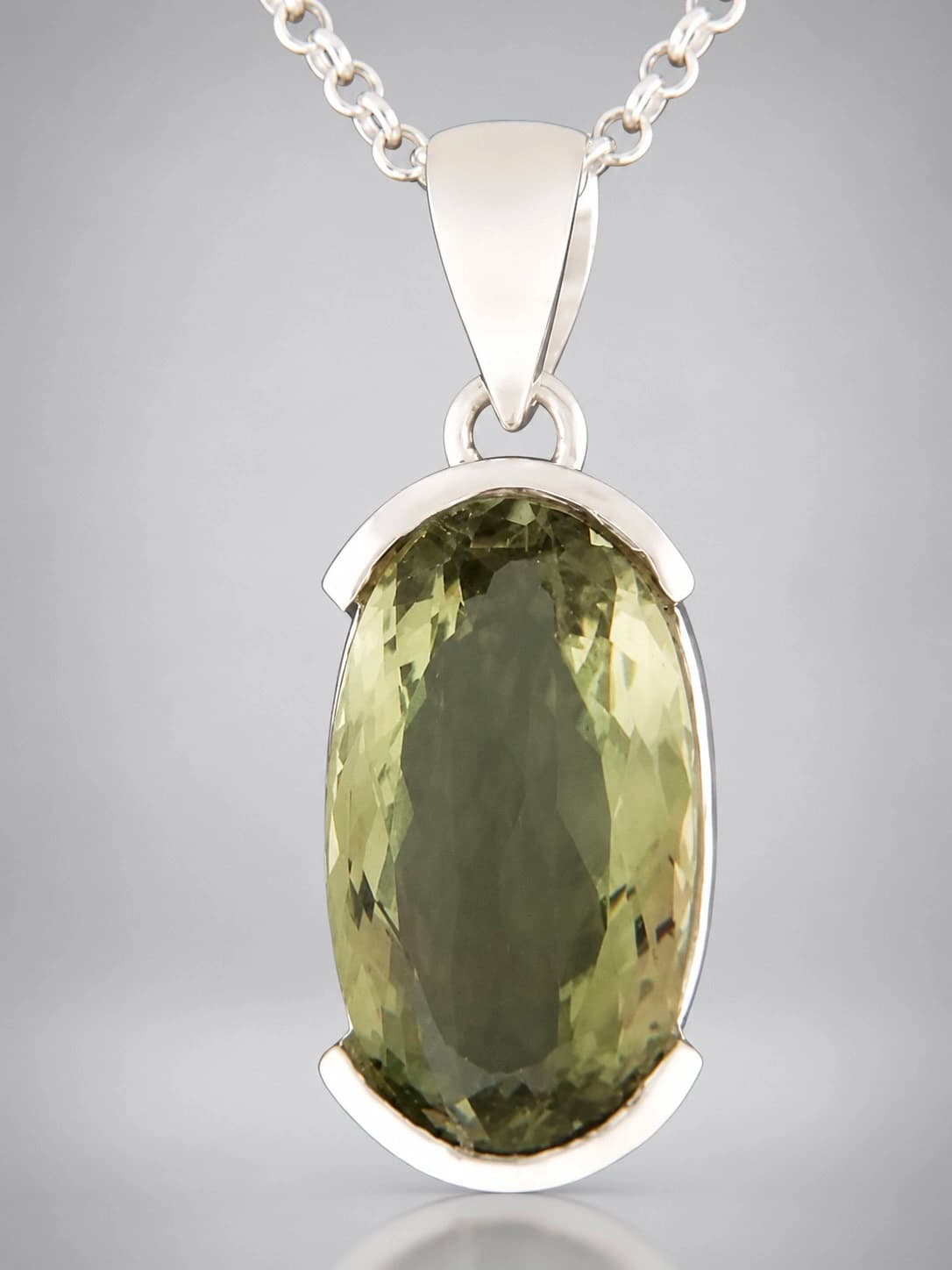 Prasiolite sterling silver pendant