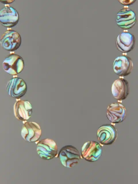 Paua Shell Necklace - 10mm round with round beads