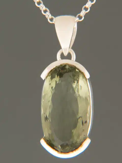 Green Amethyst (Prasiolite) Pendant - Sterling Silver
