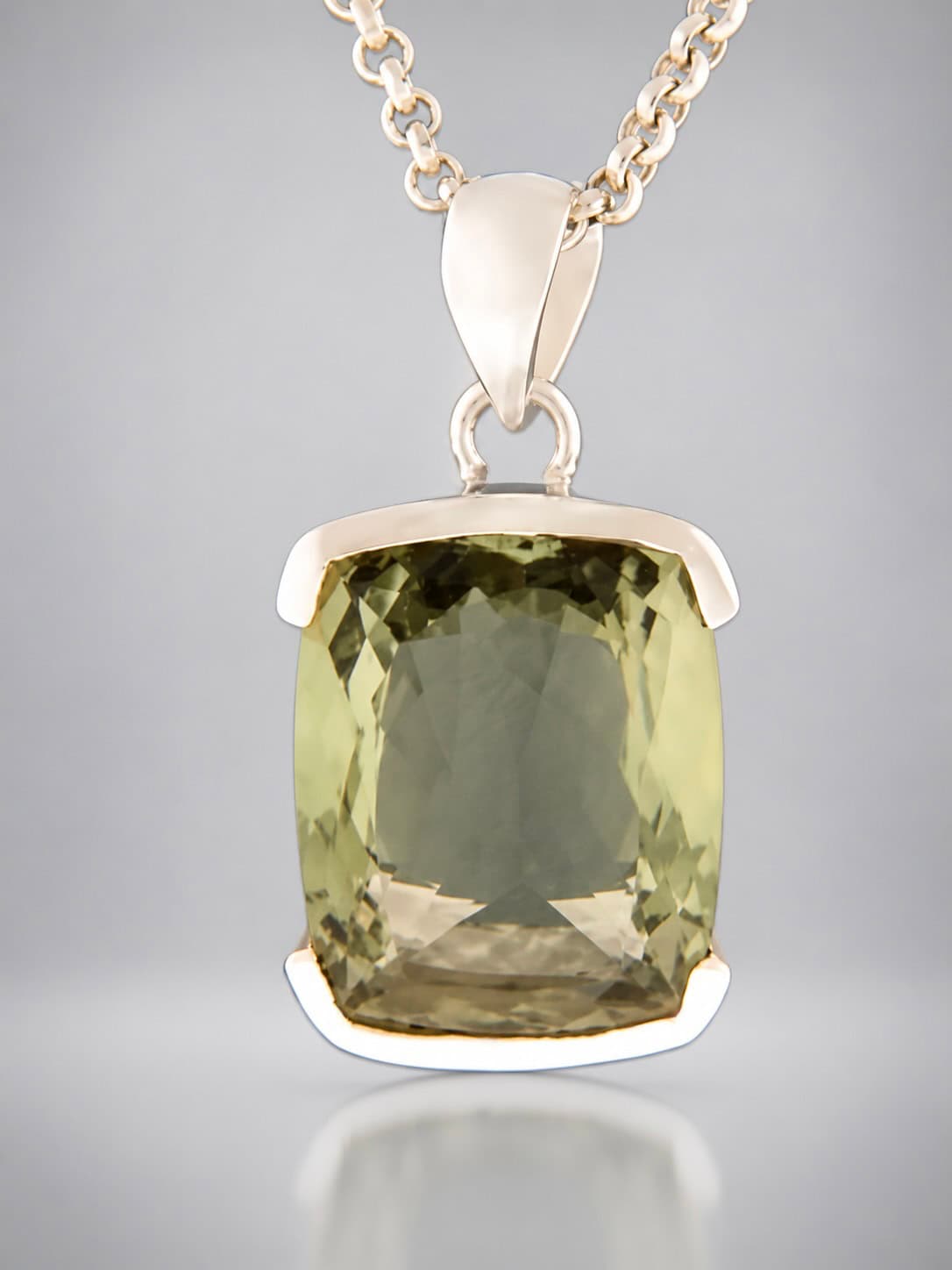 Prasiolite sterling silver pendant