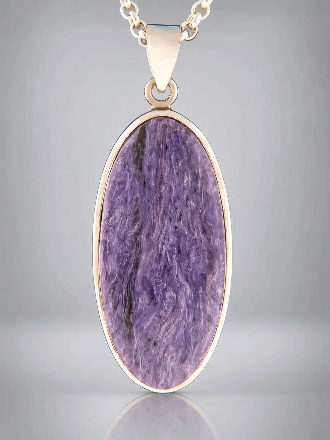 Charoite sterling silver pendant