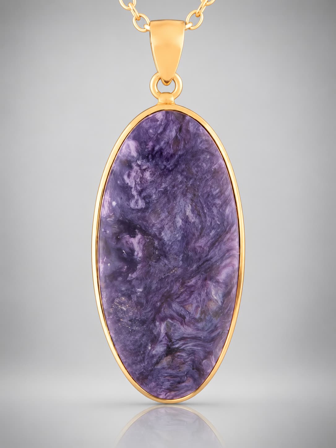 Charoite gold vermeil pendant
