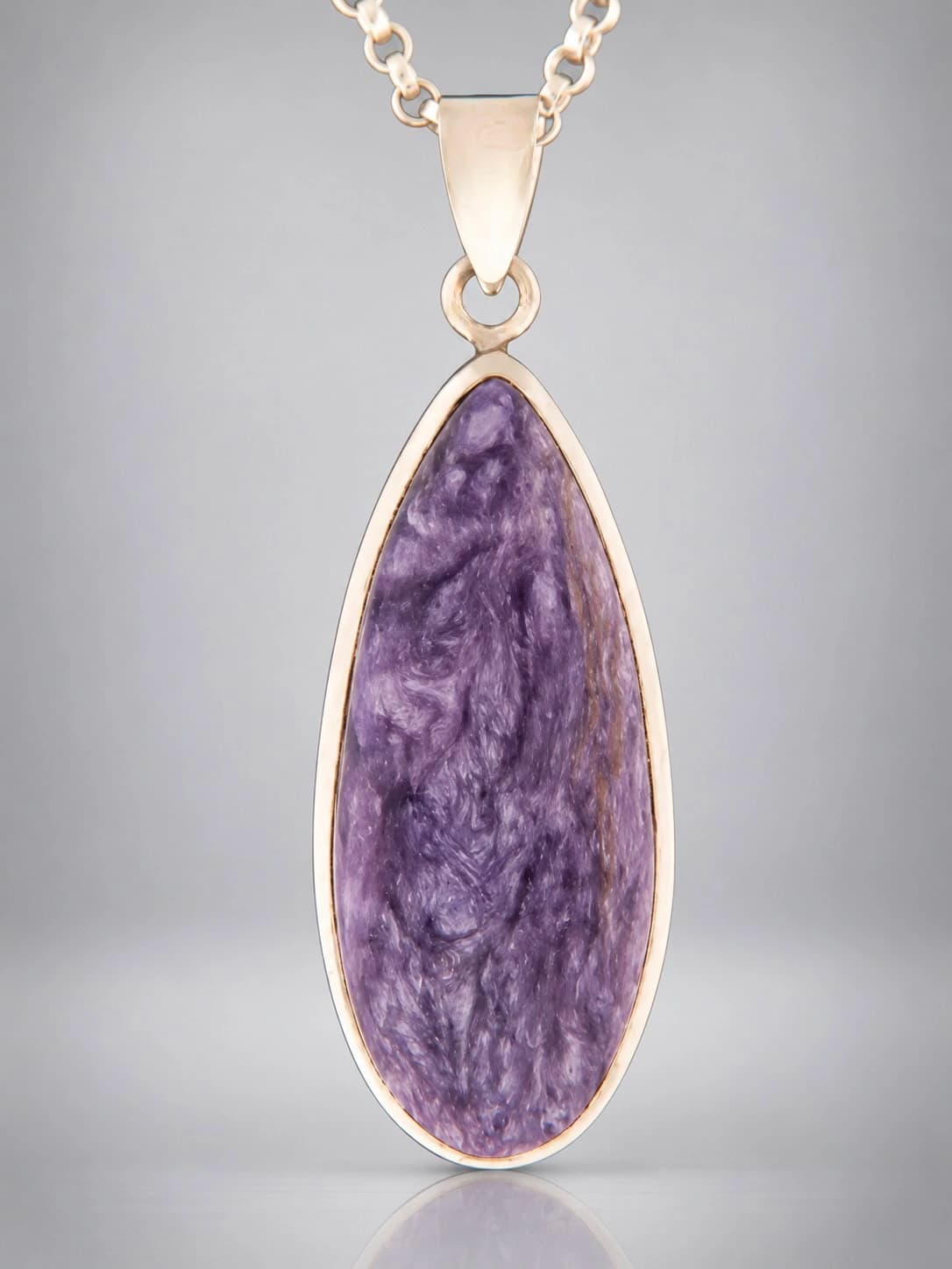 Charoite sterling silver penant
