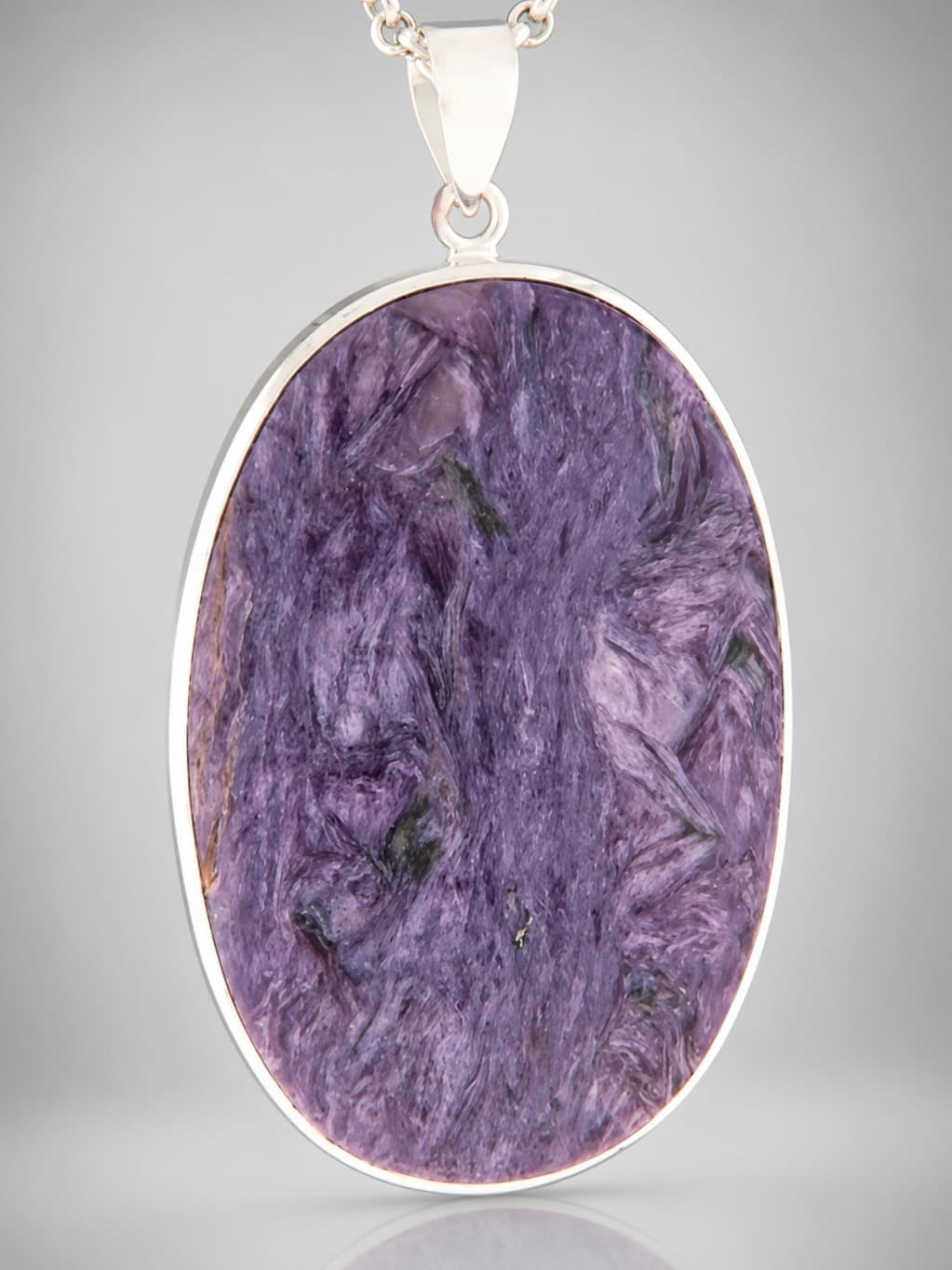 Charoite sterling silver pendant