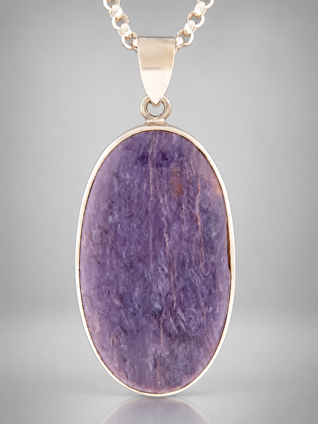 Charoite sterling silver pendant