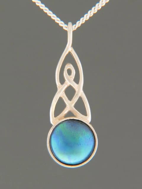 Blue Pearl Pendant - Sterling Silver - 10mm Pearl