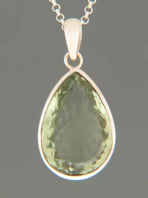 Green Amethyst (Prasiolite) Pendant - Sterling Silver