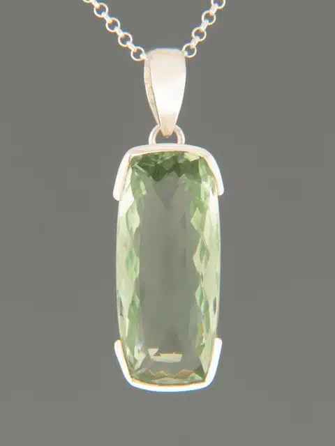 Green Amethyst (Prasiolite) Pendant - Sterling Silver