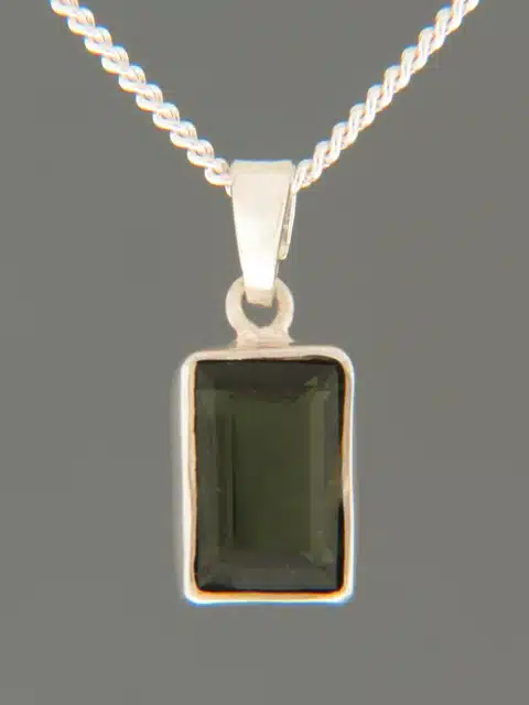 Moldavite Pendant - Sterling Silver