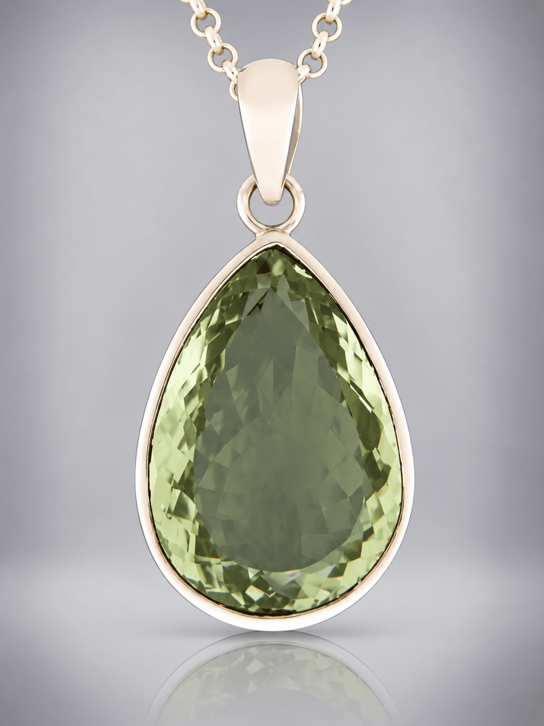 Green Amethyst sterling silver pendant