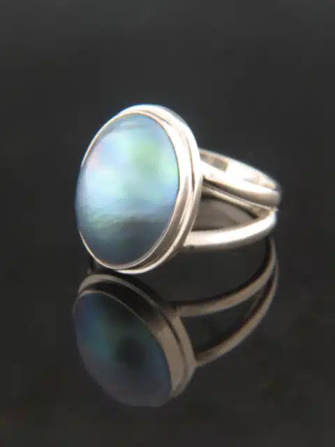 Mussel Blister Pearl Ring - Sterling Silver