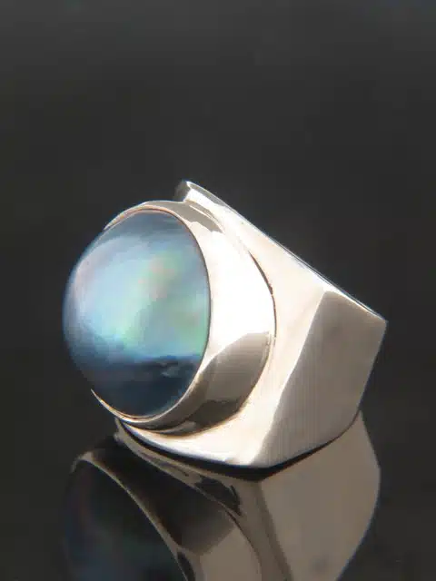 Mussel Blister Pearl Ring - Sterling Silver