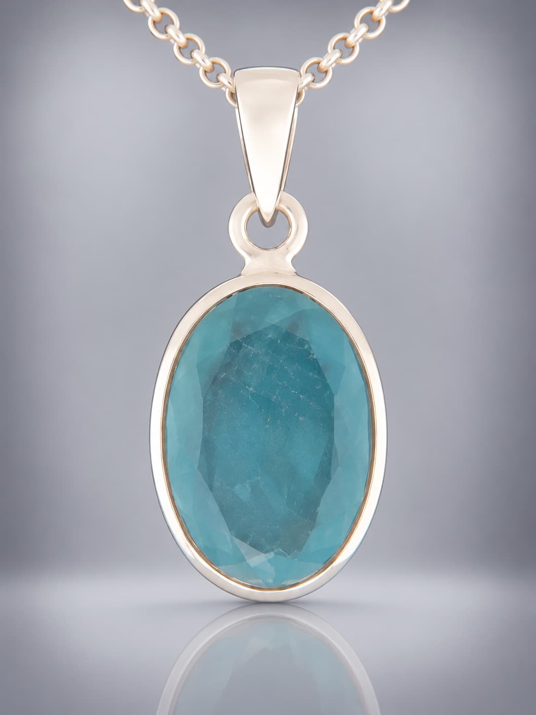 Aquamarine sterling silver pendant