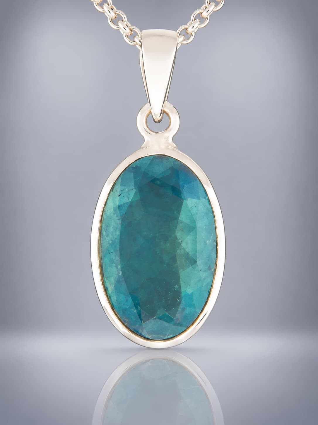 Aquamarine sterling silver pendant