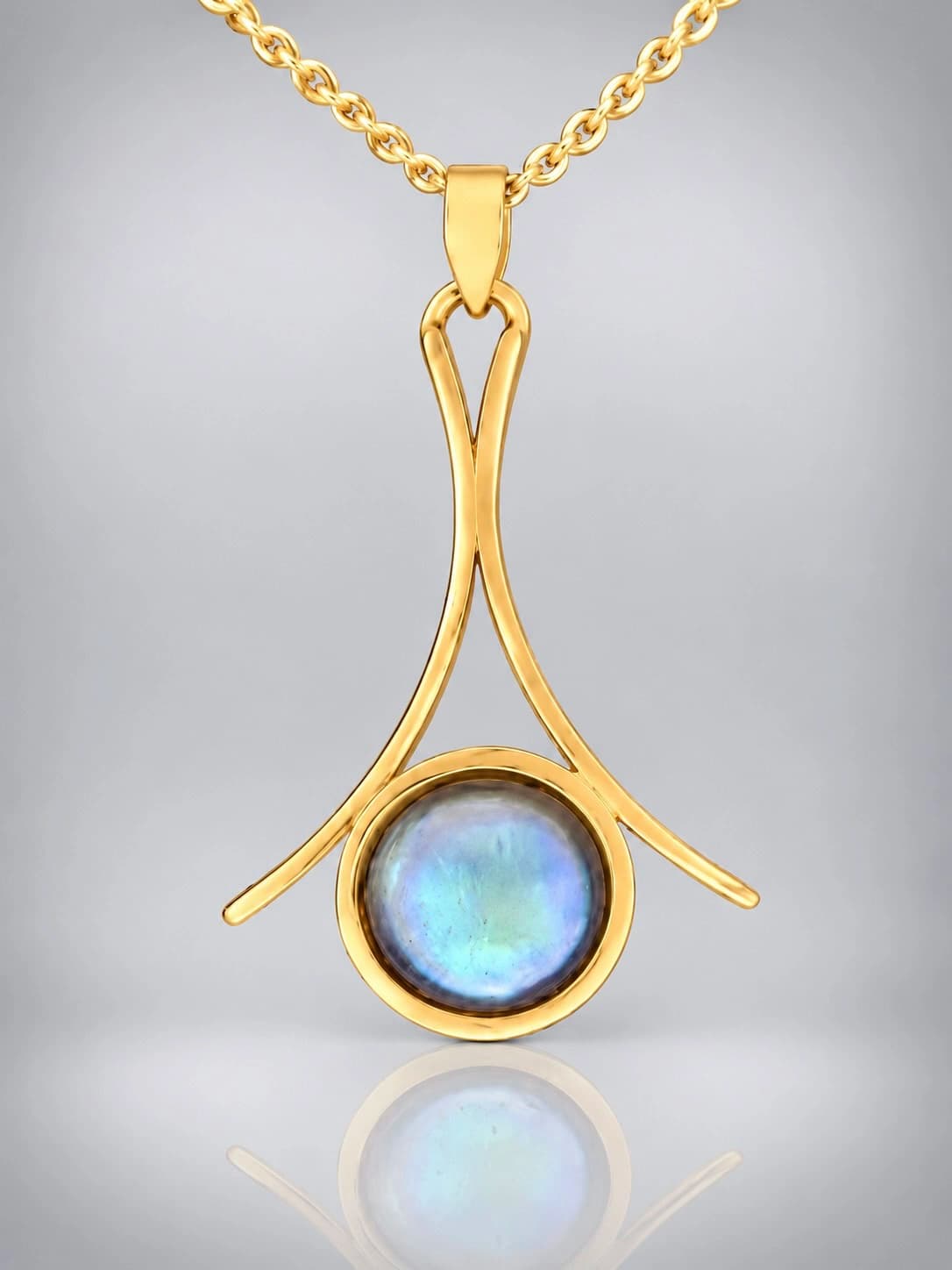 blue paua pearl pendant