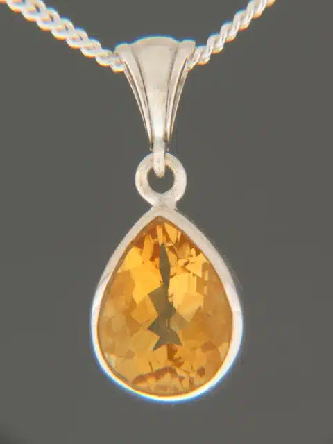 Citrine Pendant - Sterling Silver