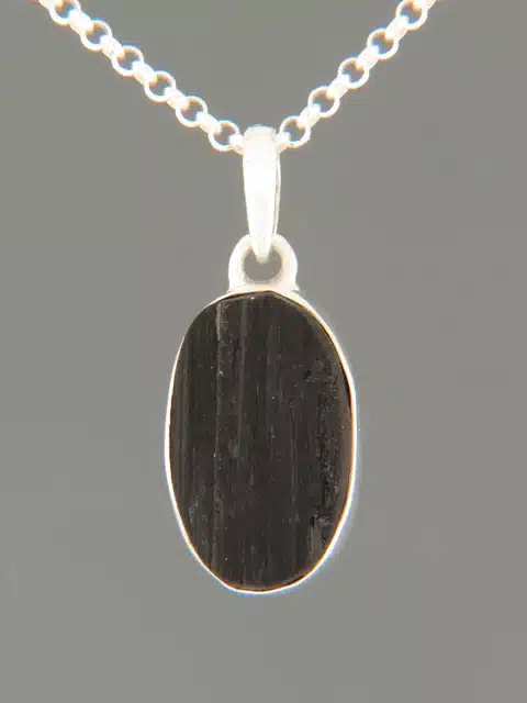 Black Tourmaline Pendant - Sterling Silver