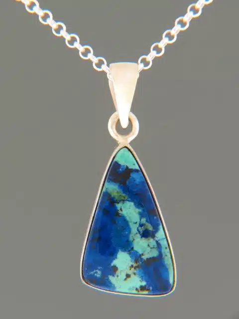 Azurite & Malachite Pendant - Sterling Silver