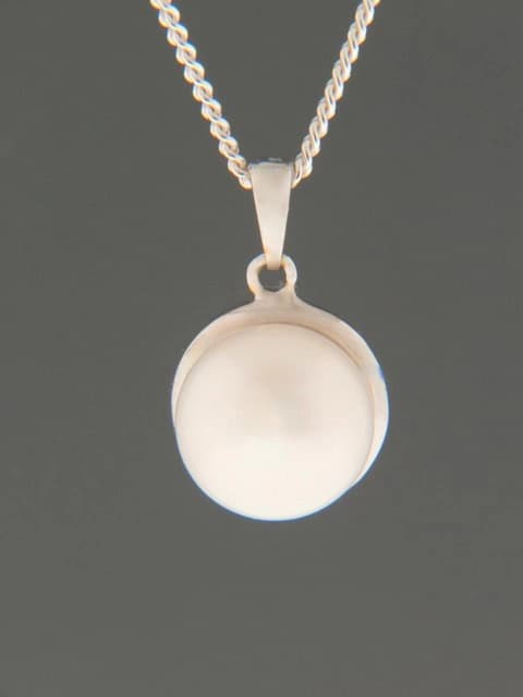 Pearl Pendant - Sterling Silver - 12mm Pearl