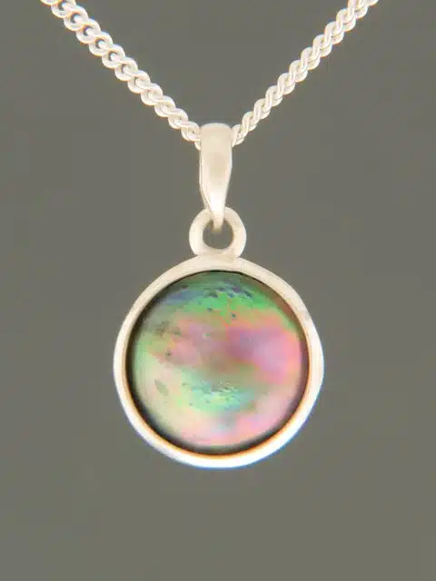 Blue Pearl Pendant - Sterling Silver - 12mm Pearl