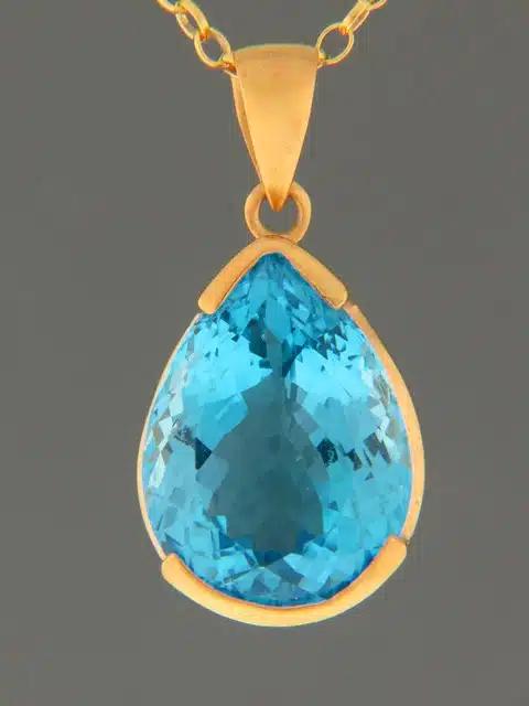 Blue Topaz Pendant - Gold Vermeil