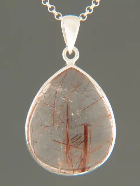 Rutile Quartz Pendant - Sterling Silver